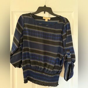 Michael Kors Blue and Black Women's Top